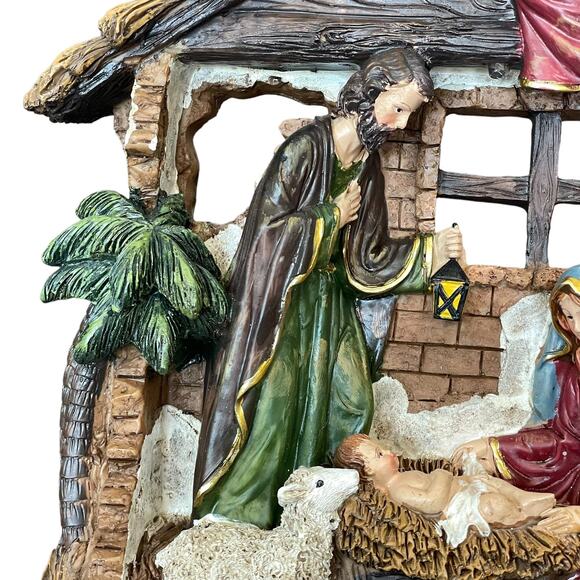 Nativity 3 Dimensional Poly Resin Christmas Light Not Working Wall or Shelf - Picture 10 of 16